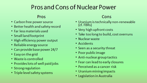 pros and cons of nuclear energy